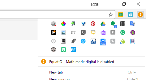 orange exclamation point in chrome browser 